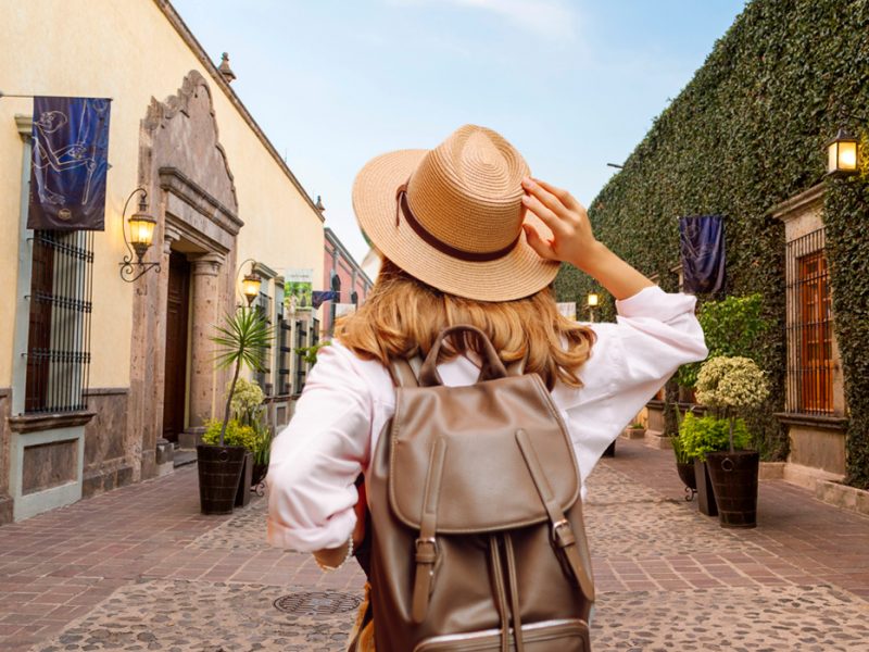 a woman walking the Tequila streets